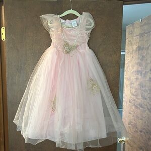 Pink Tulle Dress with Gold Accents